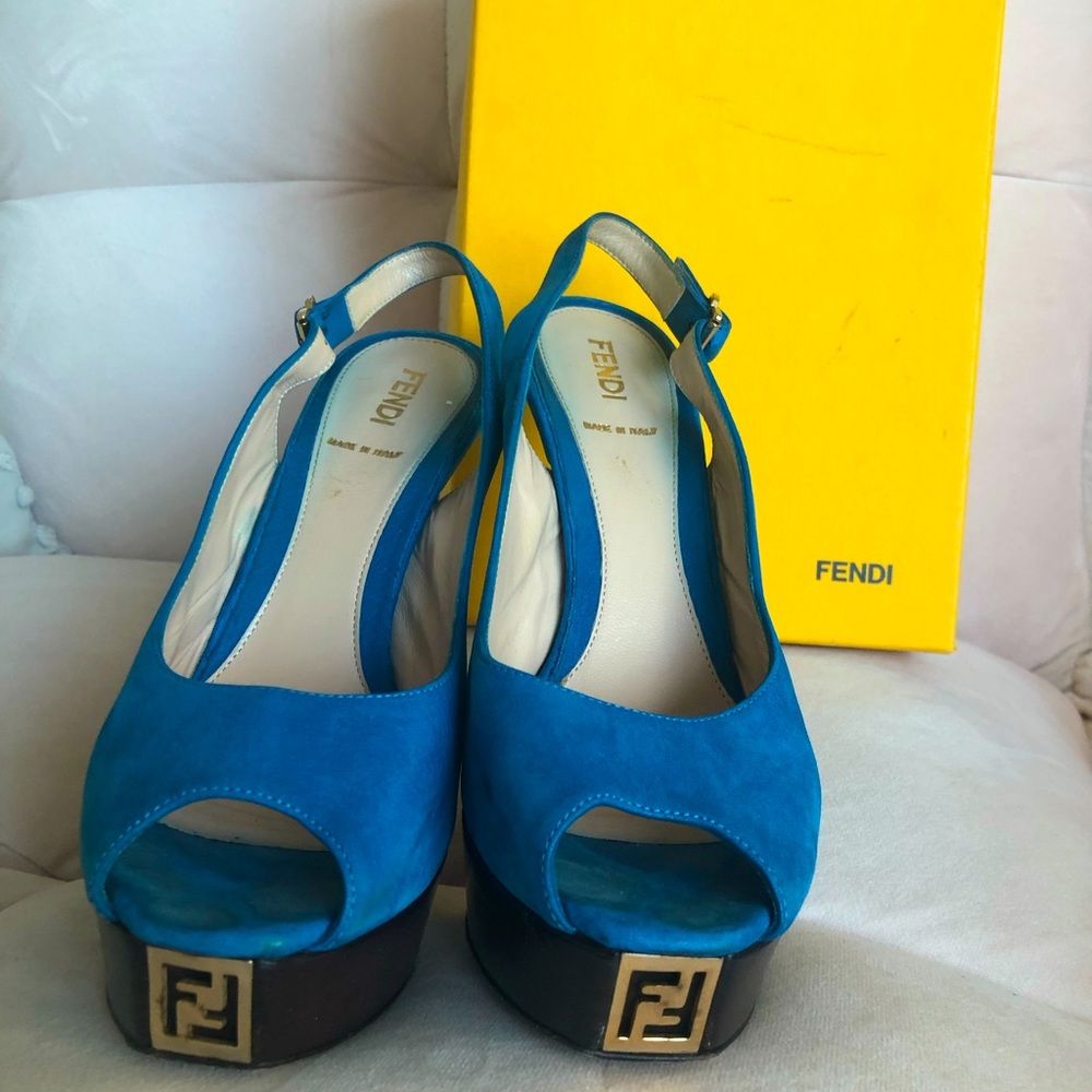 Fendi Zucco slingback platform heels
